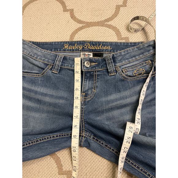 Harley Davidson Low rise skinny women’s blue jeans, size 12P - Picture 10 of 16